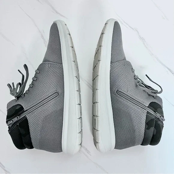 Clarks Cloudsteppers High Top Zip Sneaker Gray Grey Camouflage Detail 10 Wide - Picture 5 of 10